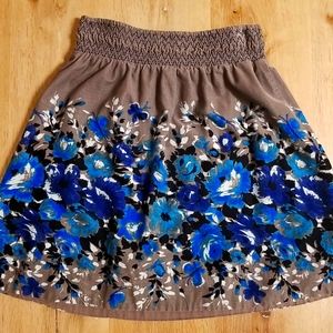 Free People Vintage Corduroy Floral Skirt